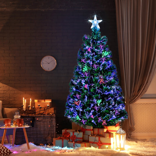 Ktaxon 6ft Pre-Lit Christmas Tree, Full Lighted Xmas Tree with 250 Tips, Star Topper Green