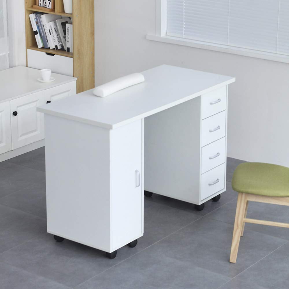 Ktaxon Manicure Nail Table Polish Double Edged with Drawer White
