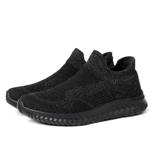 LASUDRAA Mens Walking Shoes Slip on Sneakers Running Tennis Lightweight Breathable Fit Socks Shoes