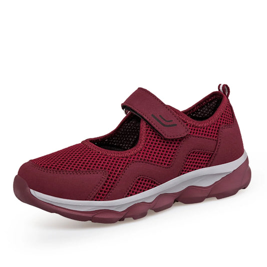LASUDRAA Women's Shoes Elderly Shoes Mesh Comfortable Lightweight Middle-aged Elderly Walking Sneakers