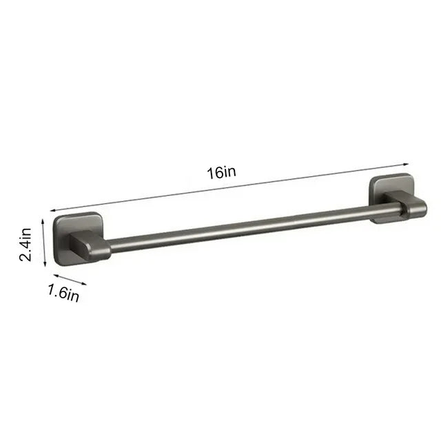 Aiteng 16in Self Adhesive Towel Rack for Bathroom Wall Mounted Towel Holder Storage Rack Bathroom Single Pole Towel Rod