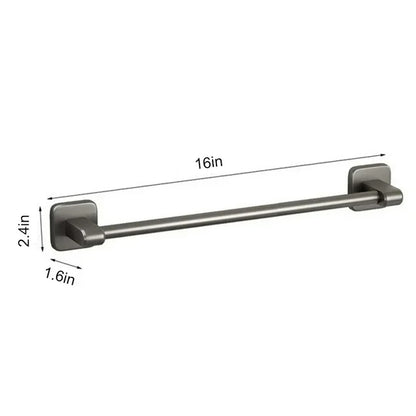 Aiteng 16in Self Adhesive Towel Rack for Bathroom Wall Mounted Towel Holder Storage Rack Bathroom Single Pole Towel Rod