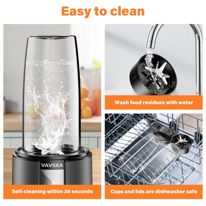 1200W Blender for Shakes and Smoothies,Personal Blender and Grinder Combo for Kitchen Countertop Smoothies Maker with 2 BPA-Free Portable Blender Cups,1 Grinding Cup and 4 Lids